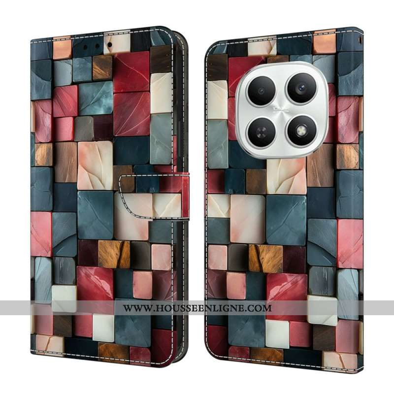 Housse Xiaomi Redmi Note 15 5G / Poco M8 5G avec Support Pliable - Motif Briques Colorées