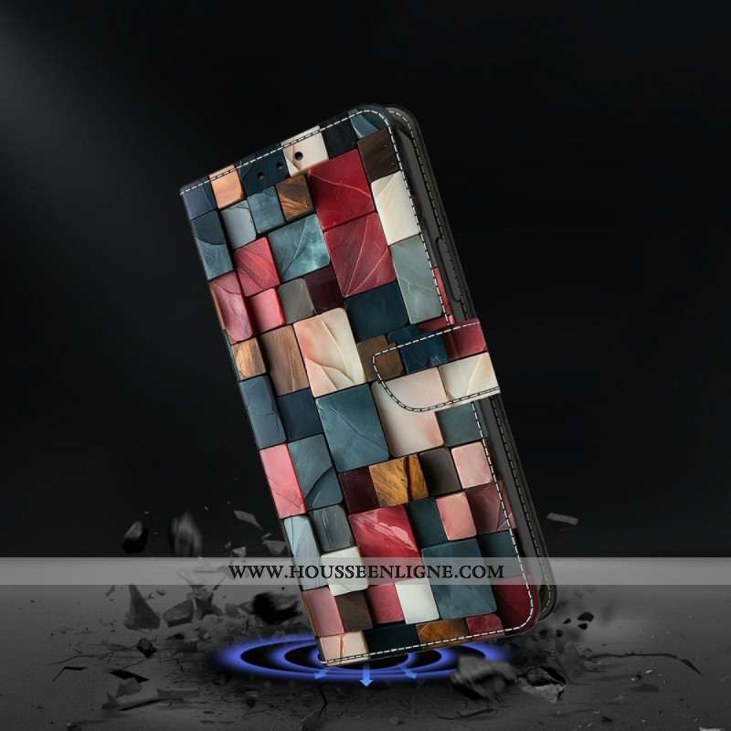 Housse Xiaomi Redmi Note 15 5G / Poco M8 5G avec Support Pliable - Motif Briques Colorées