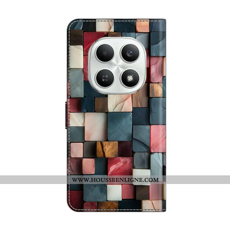Housse Xiaomi Redmi Note 15 5G / Poco M8 5G avec Support Pliable - Motif Briques Colorées