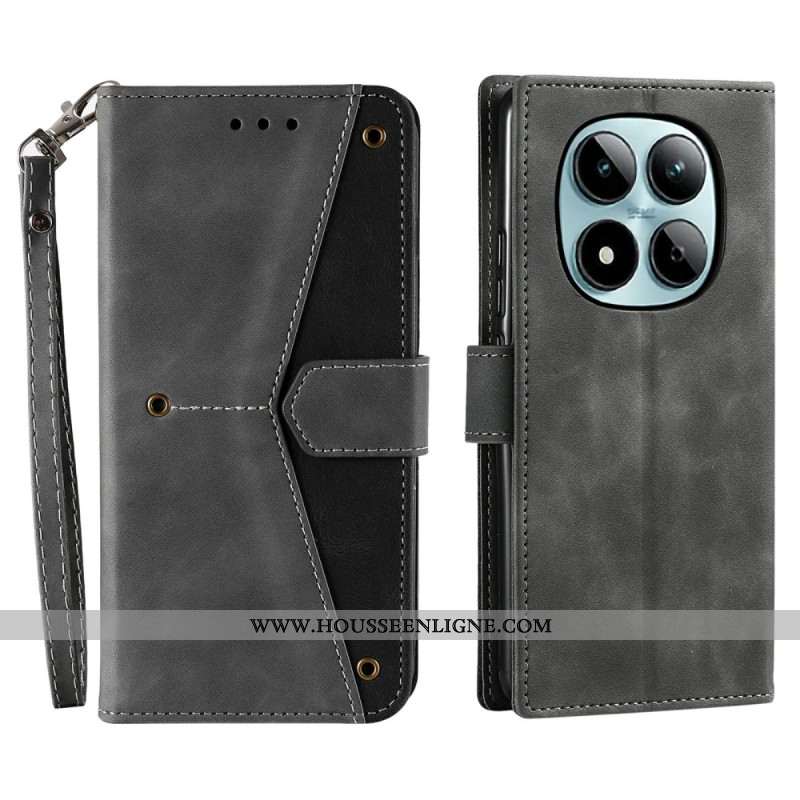 Housse Xiaomi Redmi Note 15 Pro 5G Design Rétro à Lanière