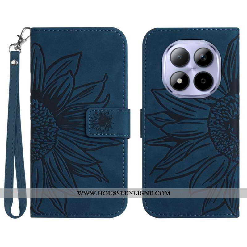 Housse Xiaomi Redmi Note 15 Pro 5G Empreinte Tournesol à Lanière