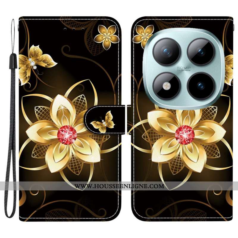 Housse Xiaomi Redmi Note 15 Pro 5G Fleur Dorée