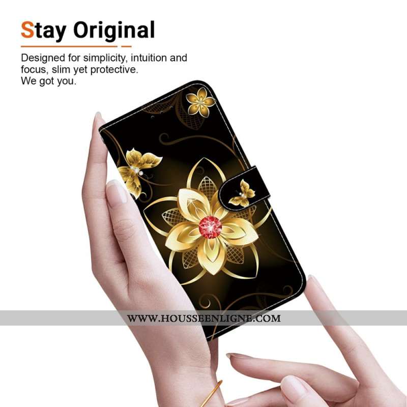 Housse Xiaomi Redmi Note 15 Pro 5G Fleur Dorée