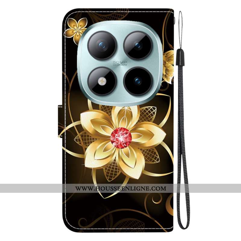 Housse Xiaomi Redmi Note 15 Pro 5G Fleur Dorée
