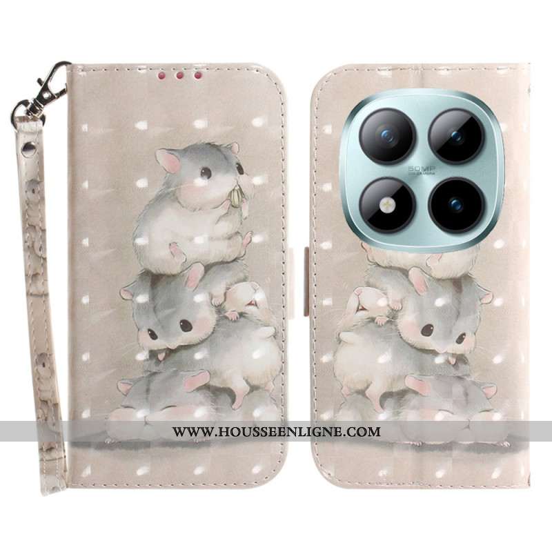 Housse Xiaomi Redmi Note 15 Pro 5G Hamsters à Lanière