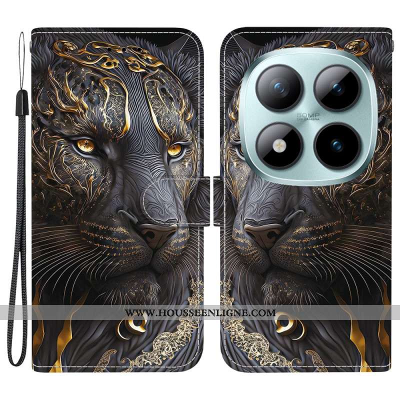 Housse Xiaomi Redmi Note 15 Pro 5G Lion Noir et Or
