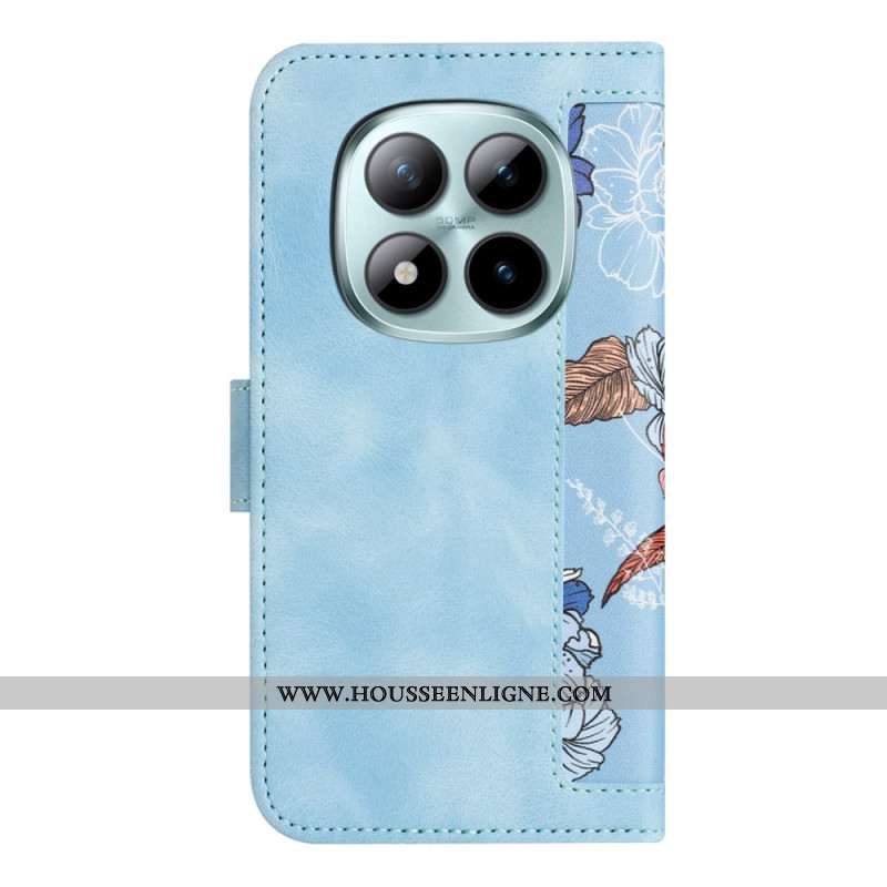 Housse Xiaomi Redmi Note 15 Pro 5G Motif Floral avec Lanière