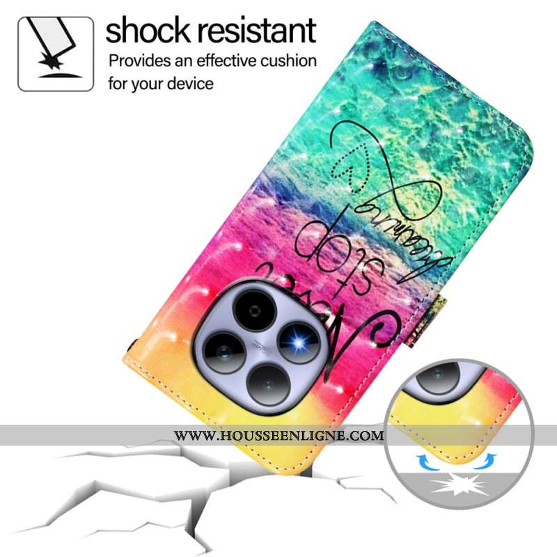 Housse Xiaomi Redmi Note 15 Pro 5G Never Stop dreaming