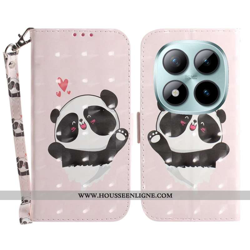 Housse Xiaomi Redmi Note 15 Pro 5G Panda Love à Lanière