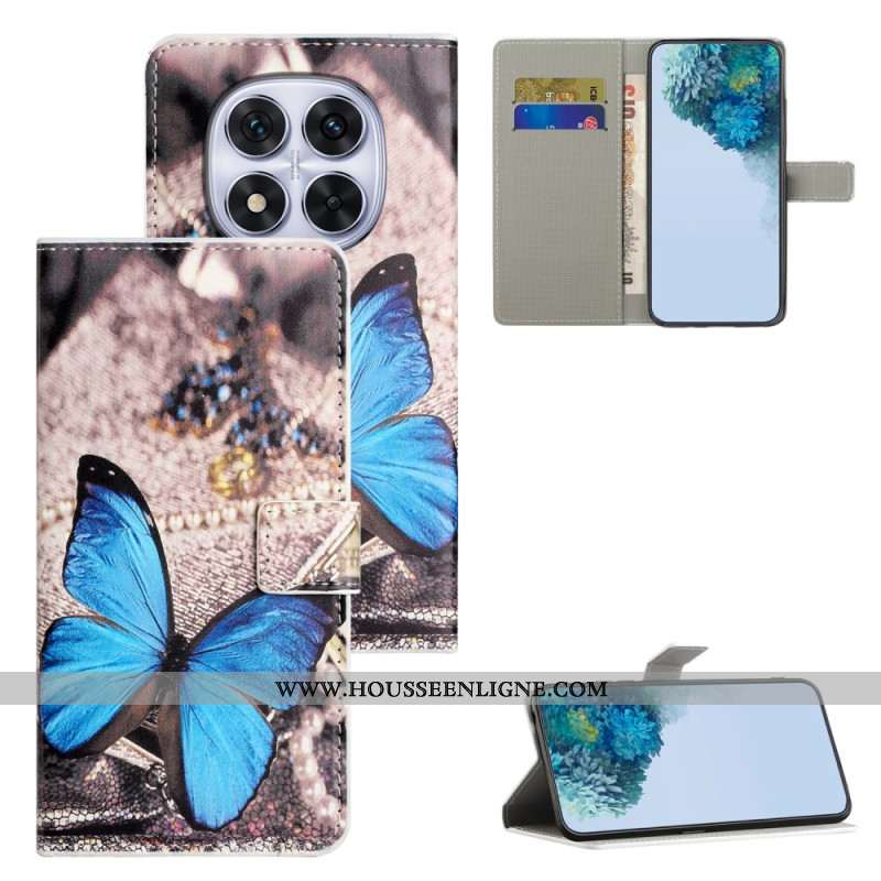 Housse Xiaomi Redmi Note 15 Pro 5G Papillon Bleu