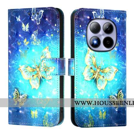 Housse Xiaomi Redmi Note 15 Pro 5G Papillons Dorés