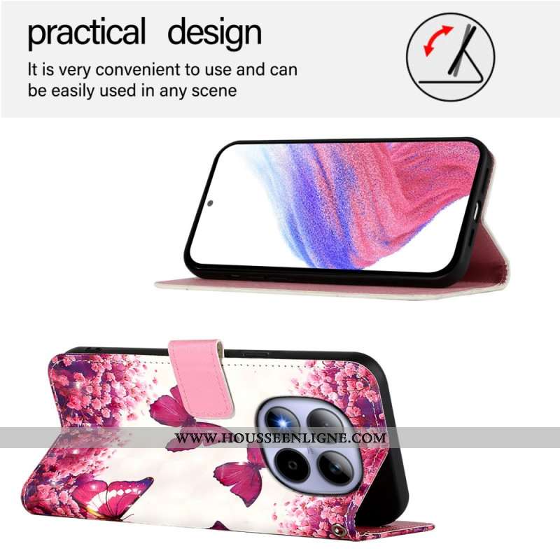 Housse Xiaomi Redmi Note 15 Pro 5G Papillons Roses