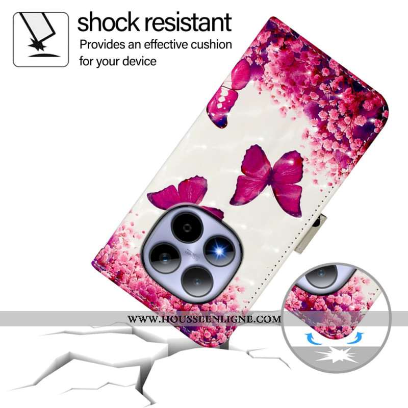 Housse Xiaomi Redmi Note 15 Pro 5G Papillons Roses