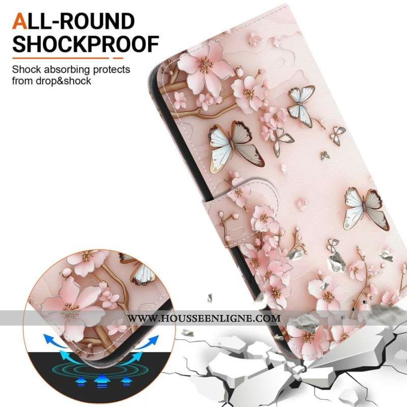 Housse Xiaomi Redmi Note 15 Pro 5G Papillons Roses