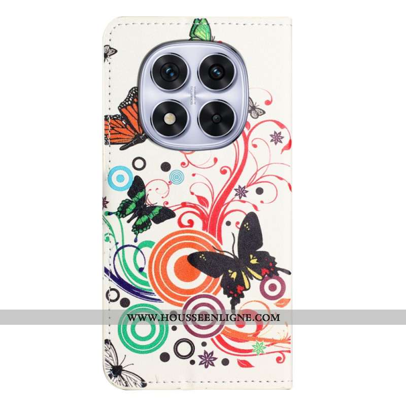 Housse Xiaomi Redmi Note 15 Pro 5G Papillons sur Fond Blanc