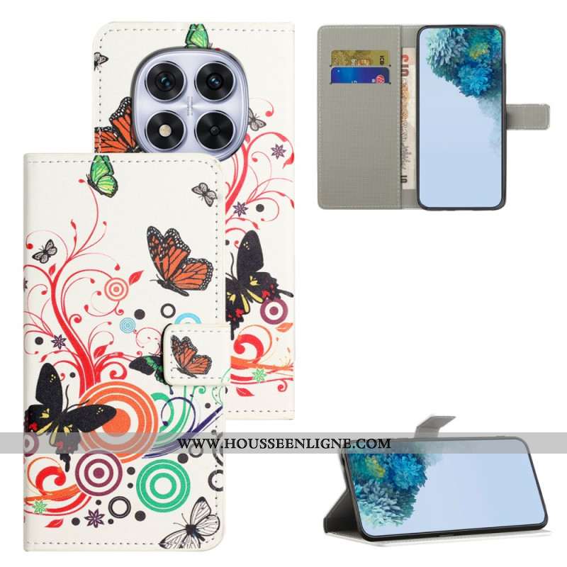 Housse Xiaomi Redmi Note 15 Pro 5G Papillons sur Fond Blanc