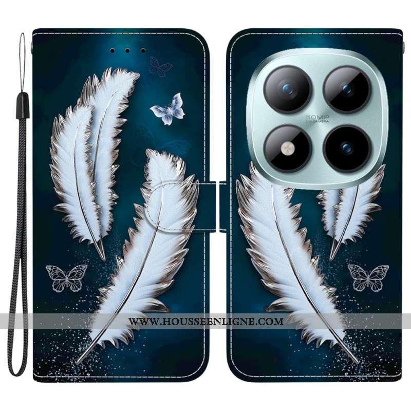 Housse Xiaomi Redmi Note 15 Pro 5G Plumes Blanches