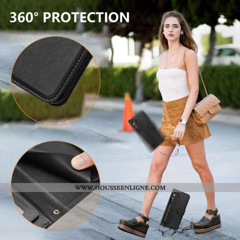 Housse Xiaomi Redmi Note 15 Pro 5G Poche Zippée et Multiples Porte-Cartes