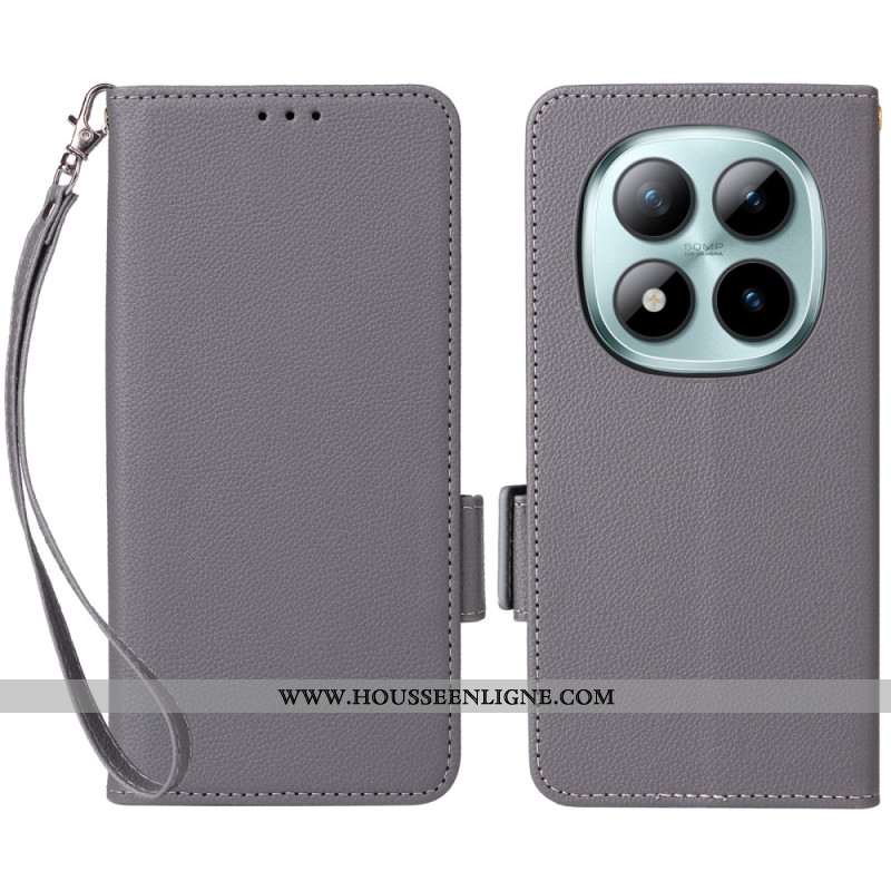 Housse Xiaomi Redmi Note 15 Pro 5G Simili Cuir à Lanière