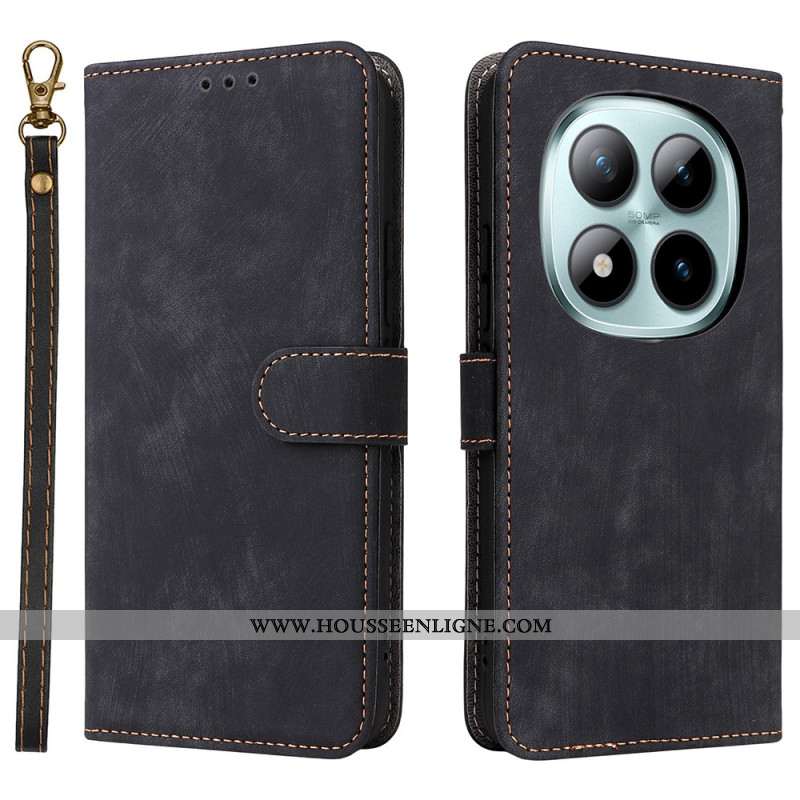 Housse Xiaomi Redmi Note 15 Pro Plus 5G / Poco M8 Pro 5G Effet Daim à Lanière