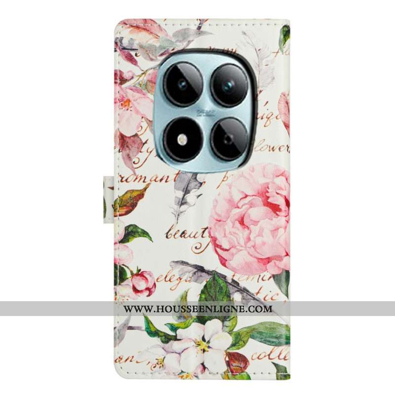 Housse Xiaomi Redmi Note 15 Pro Plus 5G / Poco M8 Pro 5G Fleurs et Feuilles Vertes