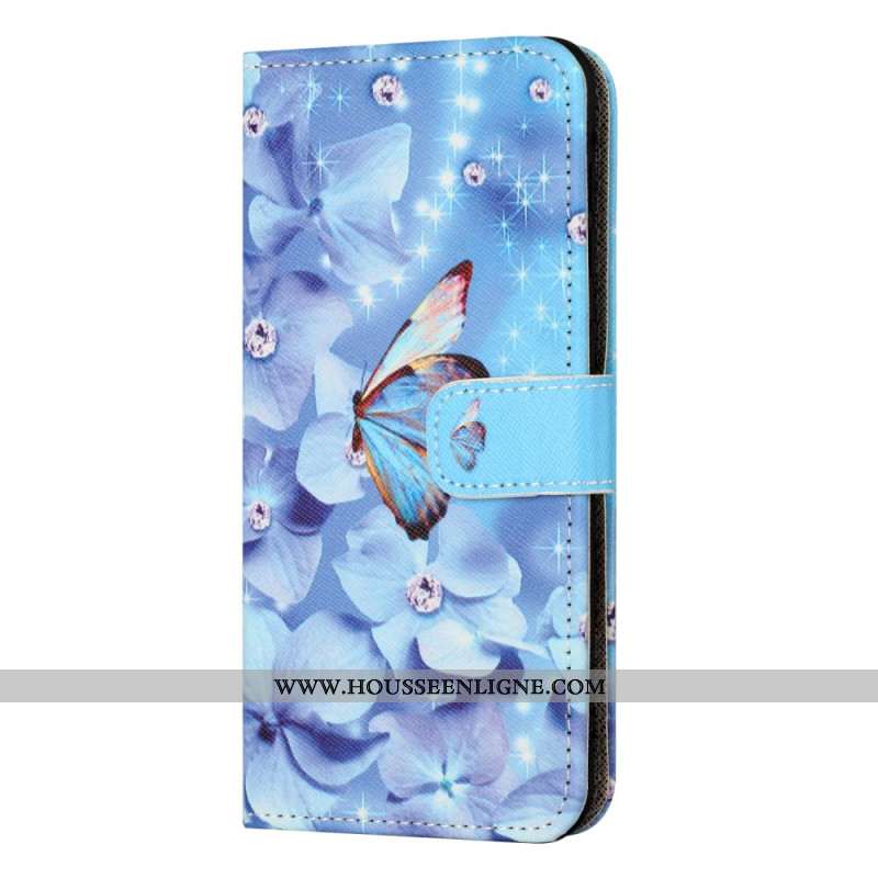 Housse Xiaomi Redmi Note 15 Pro Plus 5G / Poco M8 Pro 5G Fleurs et Papillons Bleus