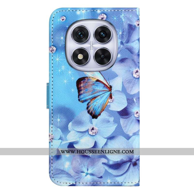 Housse Xiaomi Redmi Note 15 Pro Plus 5G / Poco M8 Pro 5G Fleurs et Papillons Bleus