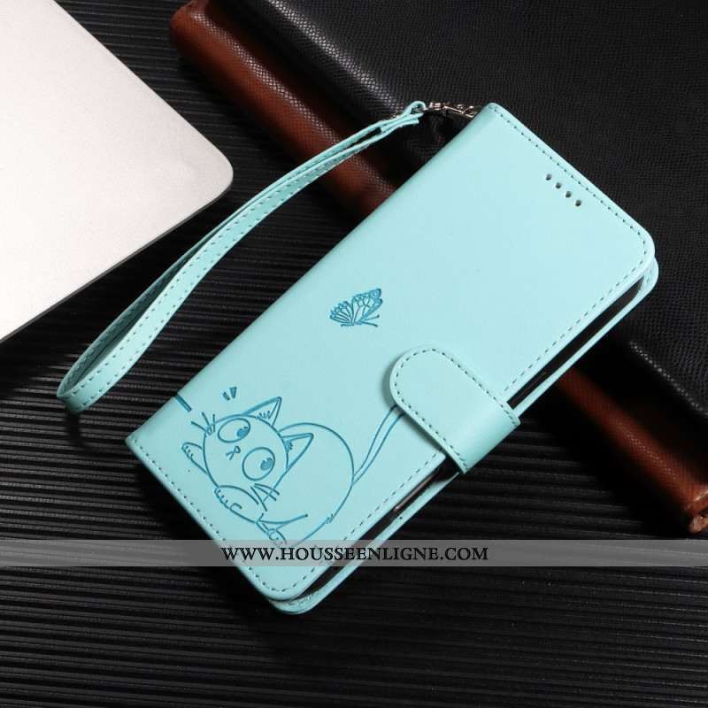 Housse Xiaomi Redmi Note 15 Pro Plus 5G / Poco M8 Pro 5G Gravure Chat à Lanière