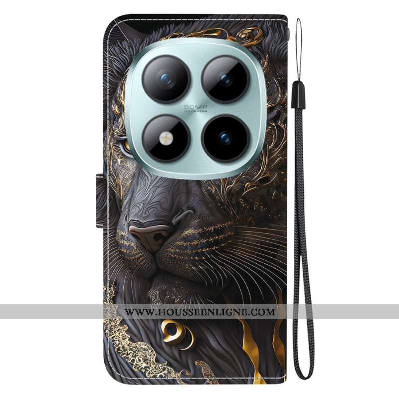 Housse Xiaomi Redmi Note 15 Pro Plus 5G / Poco M8 Pro 5G Lion Noir et Or