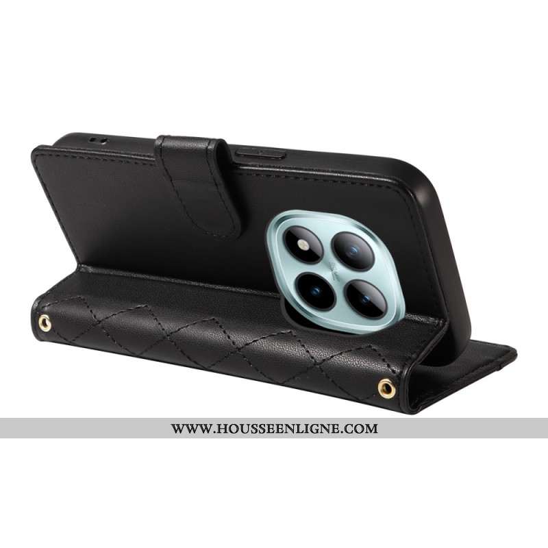 Housse Xiaomi Redmi Note 15 Pro Plus 5G / Poco M8 Pro 5G Matelassée avec Lanière et Bandoulière