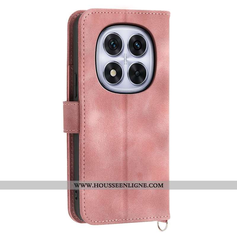 Housse Xiaomi Redmi Note 15 Pro Plus 5G / Poco M8 Pro 5G Motif Floral avec Bandoulière et Lanière