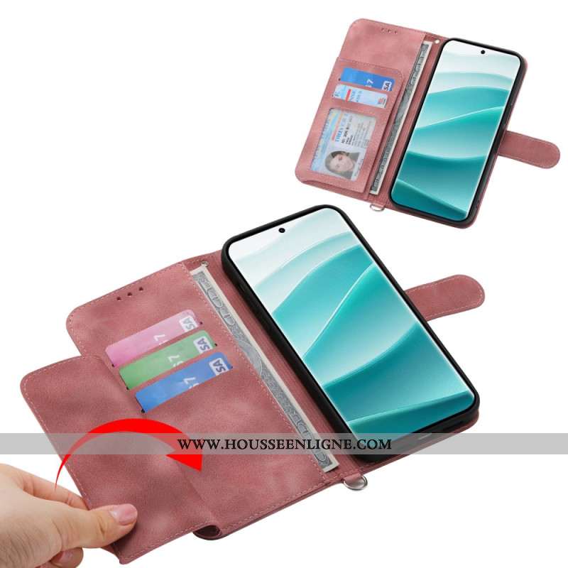 Housse Xiaomi Redmi Note 15 Pro Plus 5G / Poco M8 Pro 5G Motif Floral avec Bandoulière et Lanière