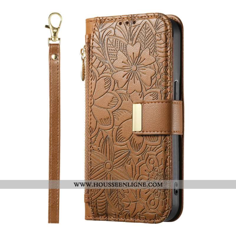 Housse Xiaomi Redmi Note 15 Pro Plus 5G / Poco M8 Pro 5G Motif Floral et Pochette Zippée