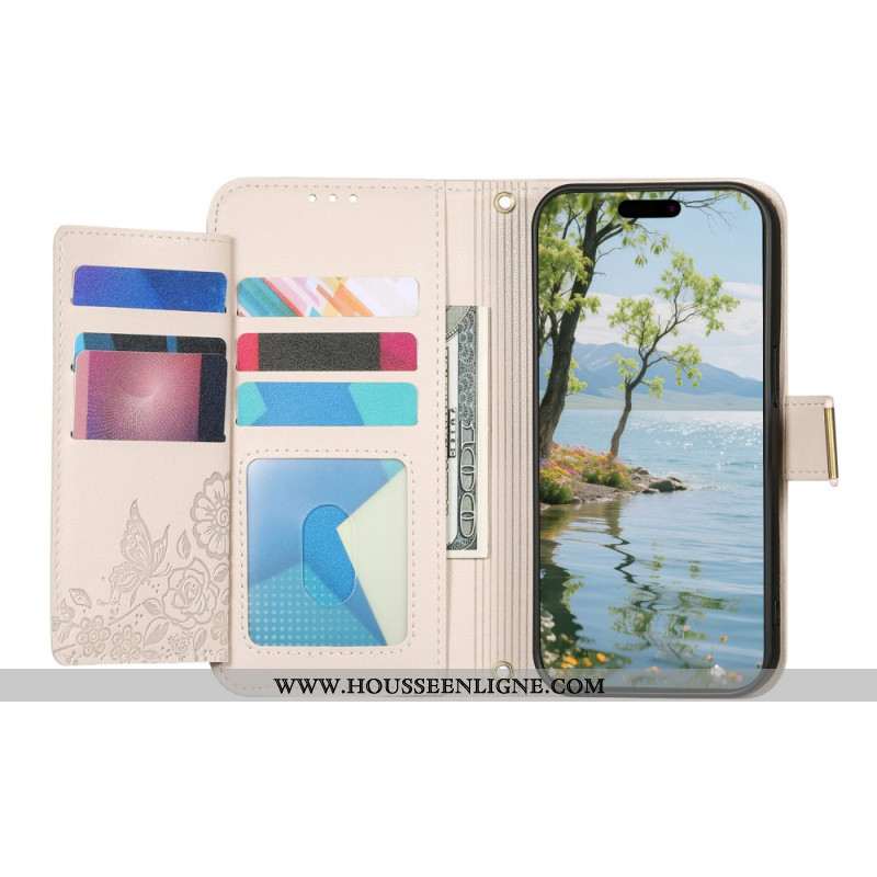 Housse Xiaomi Redmi Note 15 Pro Plus 5G / Poco M8 Pro 5G Motif Floral et Pochette Zippée