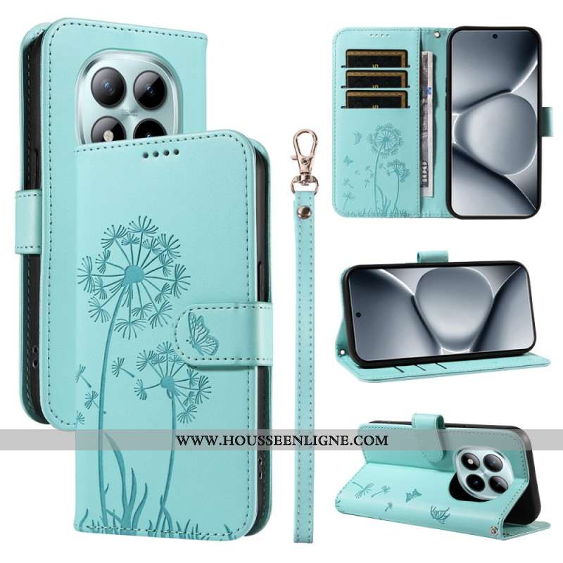 Housse Xiaomi Redmi Note 15 Pro Plus 5G / Poco M8 Pro 5G Motif Pissenlit et Lanière