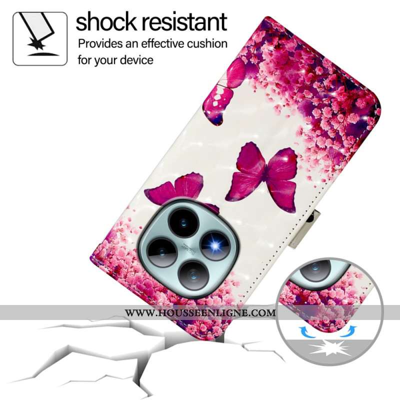 Housse Xiaomi Redmi Note 15 Pro Plus 5G / Poco M8 Pro 5G Papillons Roses