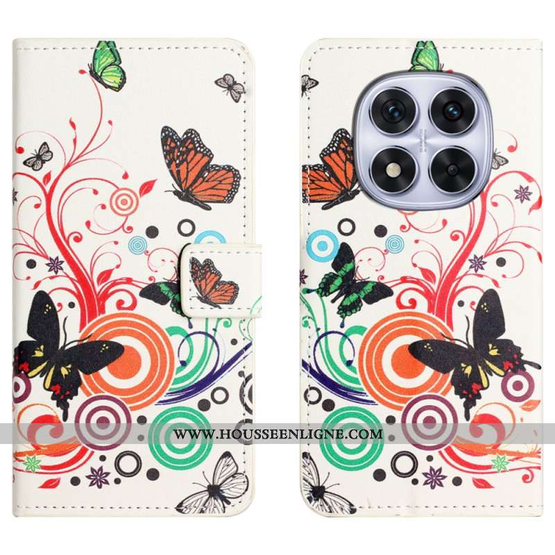 Housse Xiaomi Redmi Note 15 Pro Plus 5G / Poco M8 Pro 5G Papillons sur Fond Blanc