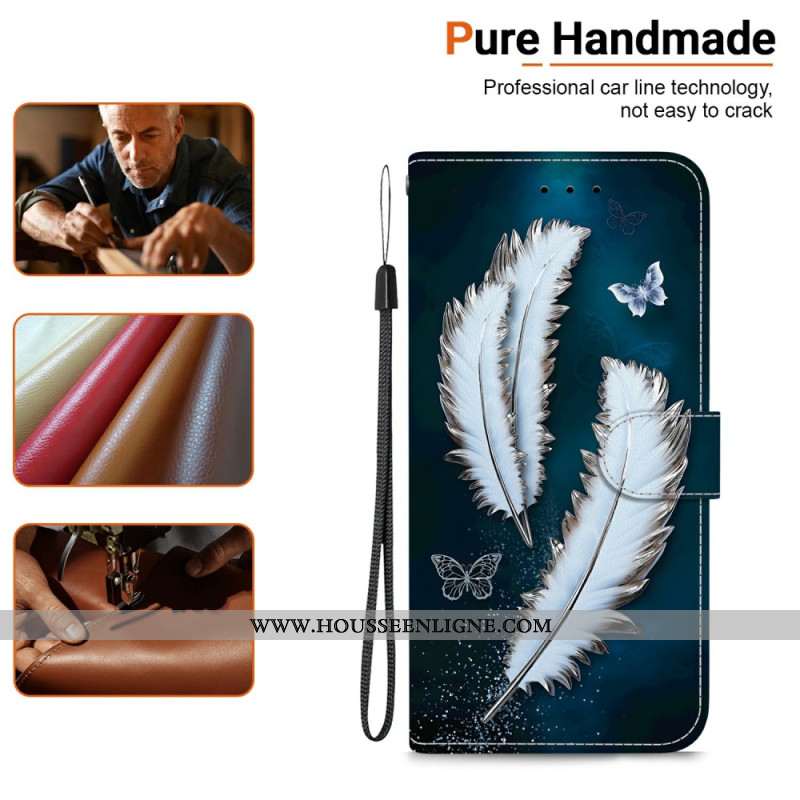 Housse Xiaomi Redmi Note 15 Pro Plus 5G / Poco M8 Pro 5G Plumes Blanches