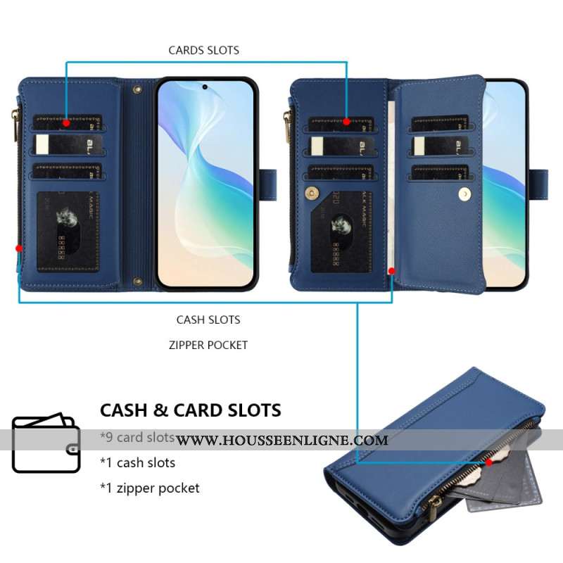 Housse Xiaomi Redmi Note 15 Pro Plus 5G / Poco M8 Pro 5G Portefeuille 9 Porte-Cartes