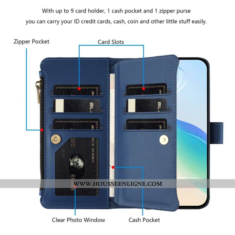 Housse Xiaomi Redmi Note 15 Pro Plus 5G / Poco M8 Pro 5G Portefeuille 9 Porte-Cartes