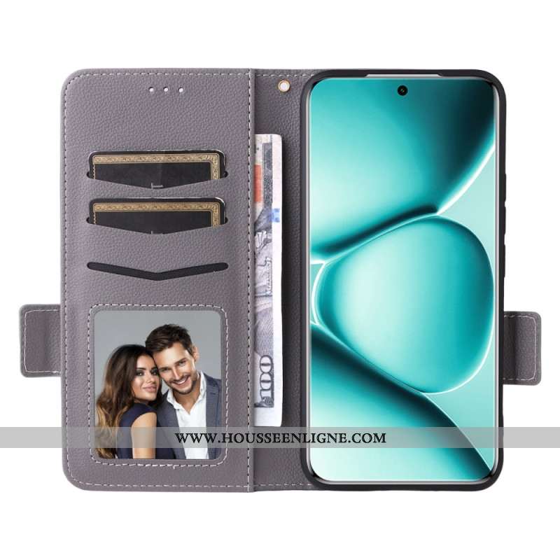 Housse Xiaomi Redmi Note 15 Pro Plus 5G / Poco M8 Pro 5G Simili Cuir Litchi à Lanière