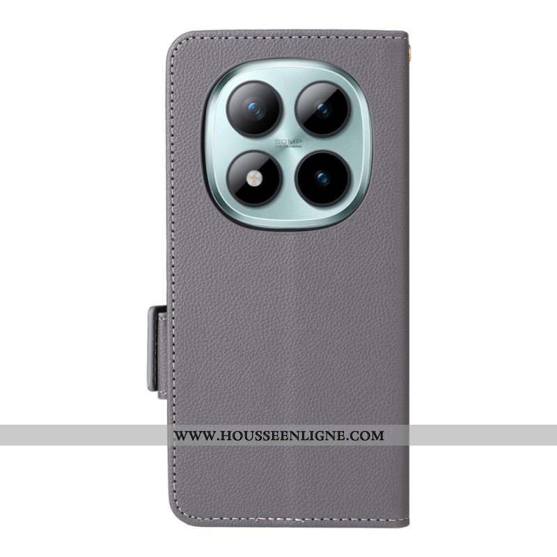 Housse Xiaomi Redmi Note 15 Pro Plus 5G / Poco M8 Pro 5G Simili Cuir Litchi à Lanière