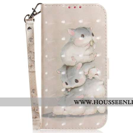 Housse Xiaomi Redmi Note 15 Pro Plus 5G / Poco M8 Pro 5G Tas de Hamsters à Lanière