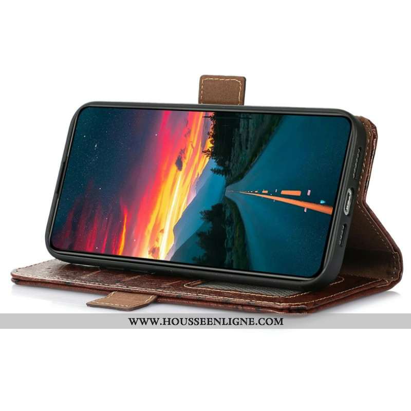 Housse iPhone 17 Blocage RFID Cruir Texture Autruche