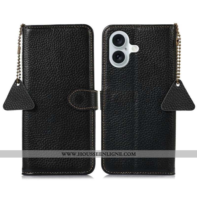 Housse iPhone 17 Blocage RFID Cuir Litchi