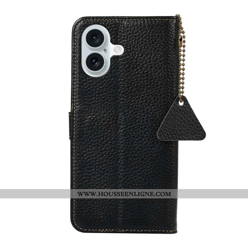 Housse iPhone 17 Blocage RFID Cuir Litchi