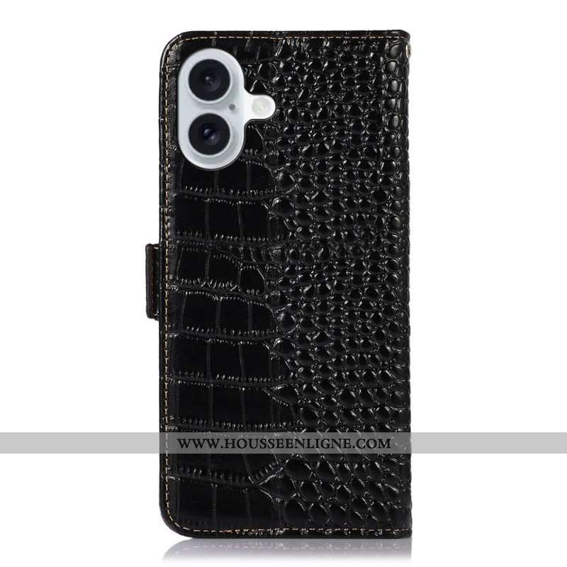 Housse iPhone 17 Cuir Texture Crocodile