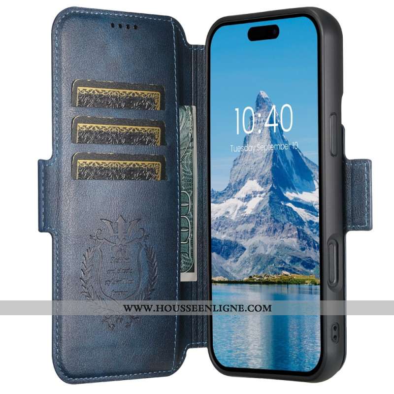 Housse iPhone 17 MagSafe Cuir Texturé Bicolore