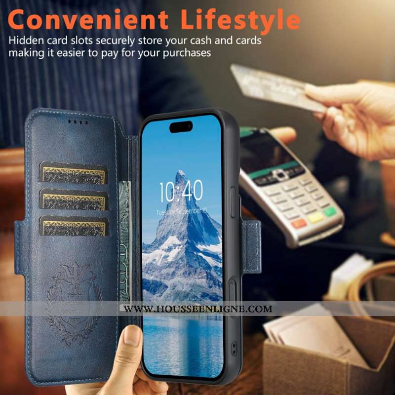 Housse iPhone 17 MagSafe Cuir Texturé Bicolore