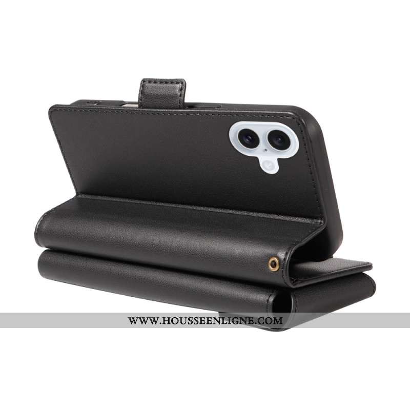 Housse iPhone 17 Multiples Porte-Cartes et dragonne